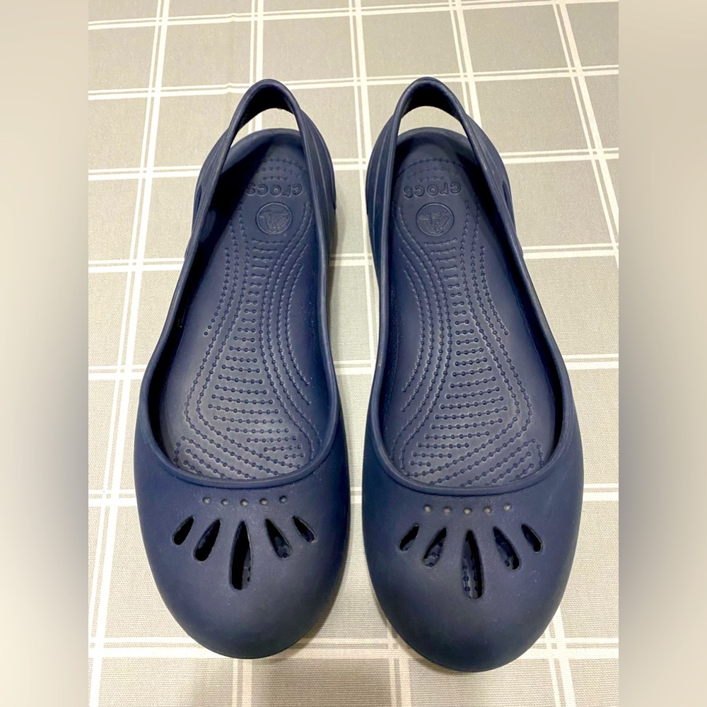 Crocs Kadee Ballet Flats Navy Blue Slip On Shoes 11215 Womens Size 10